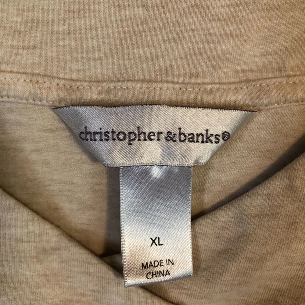 Christopher & Banks Sequin Embellished Top Shirt Size XL Christmas Bling Tree - Picture 5 of 7